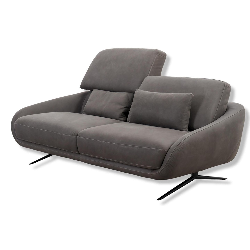 Calia Italia Regal E Sofa in Leather Nouveau slate grey